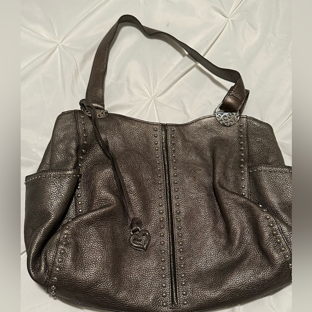 Brighton Gunmetal Studded Leather Women's Bag